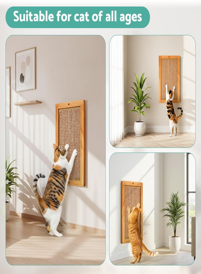 WHEARTED Cat Scratching Post, Wooden Sisal Cats Wall Scratcher, Floor or Wall Mounted Vertical Cat Scratch Pad for Indoor Cats Adults or Kittens, Scratching Board Cat Wall Furniture Protector - Image 5